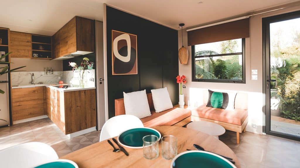 Intérieur d'une location mobil home fouesnant finistere sud